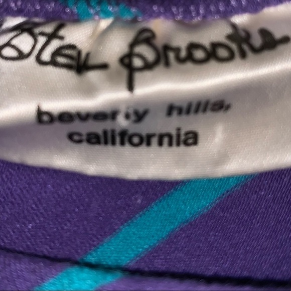 VINTAGE Stevi Brooks Striped Shoulder Tie Bodysuit Size Medium - Picture 4 of 8